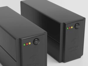 Two black uninterruptible power supply units containing rectifiers that convert AC power to DC power for internal battery charging.
